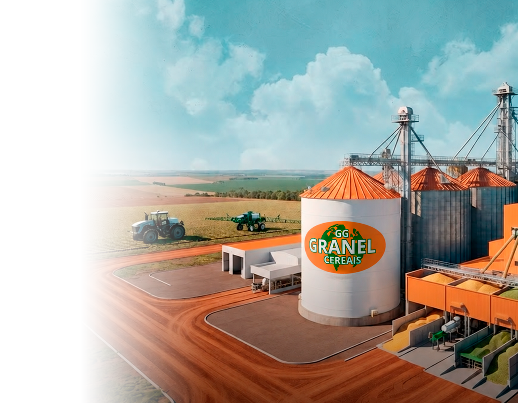 Unidade da GG Granel Cereais com silos próprios e infraestrutura de recebimento de grãos