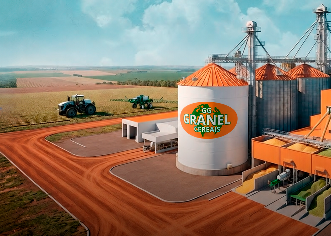 Unidade da GG Granel Cereais com silos próprios e infraestrutura de recebimento de grãos
